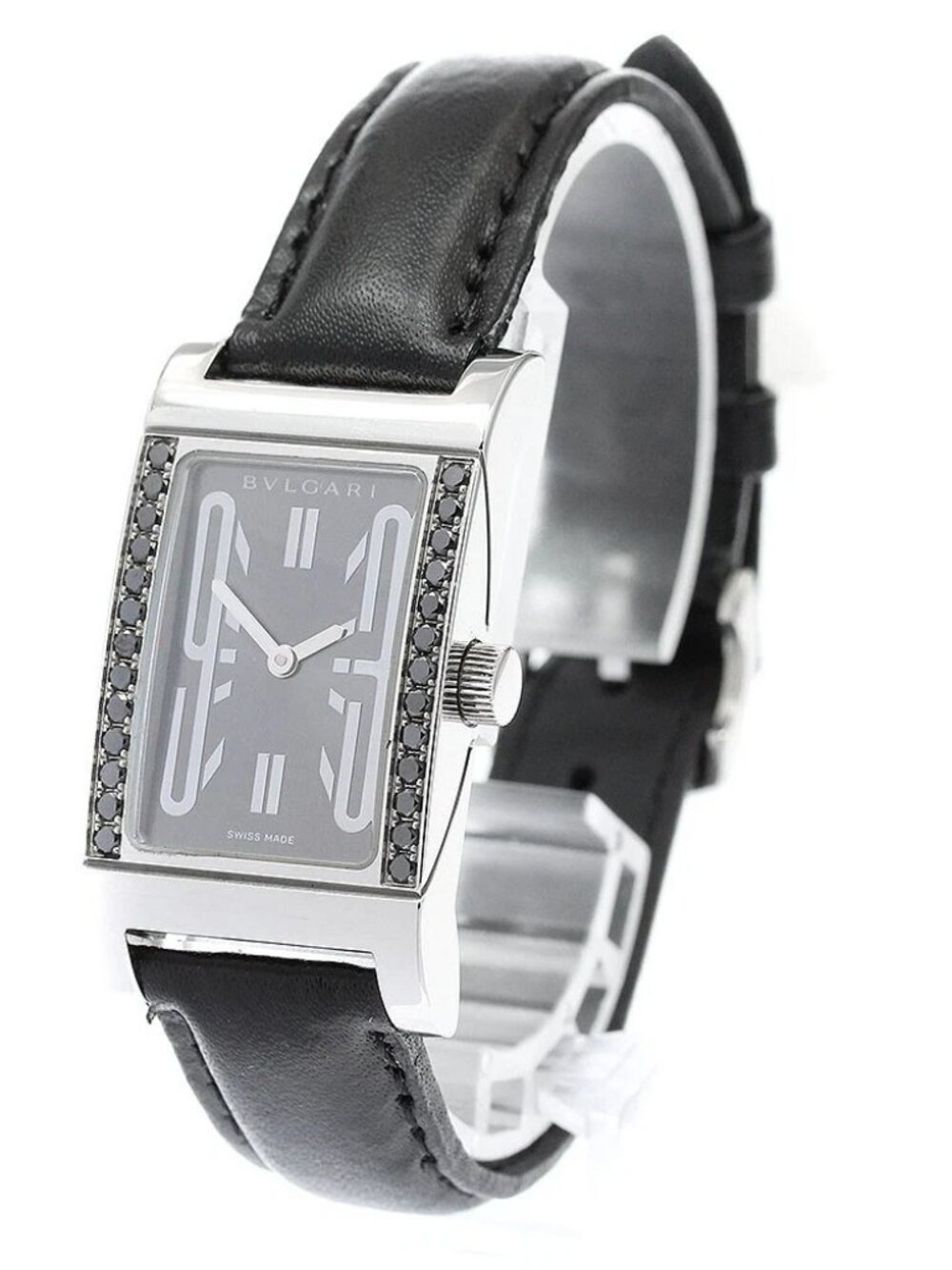BVLGARI Rettangolo RT39S black diamond bezel black Dial Quartz Ladies_948699